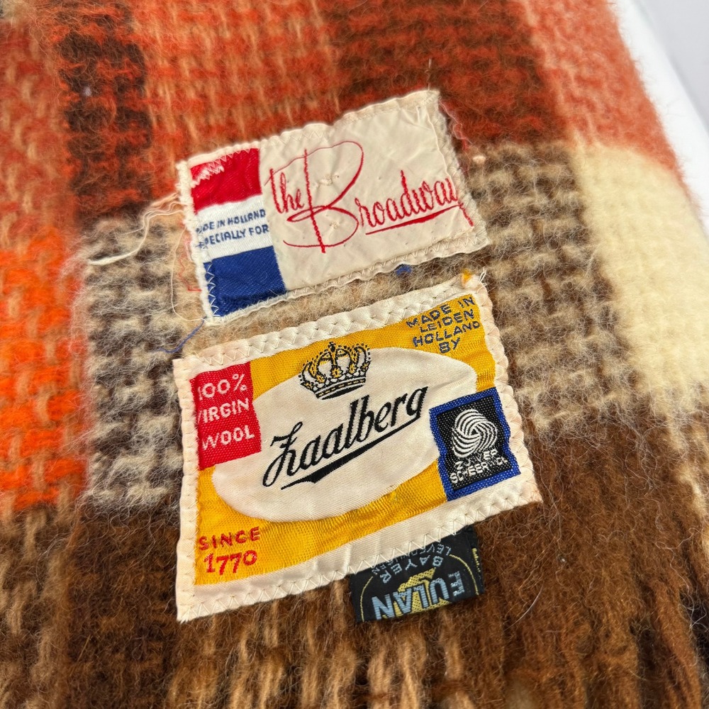 Vintage 1970s faalberg Holland Wool Blanket Plaid 100% Virgin Wool The Broadway - Picture 2 of 6